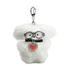 Furry Dog Keychain Plush Toy Pendant Keyring Stuffed Animals Key Rings Stylish Ornament for Bag Phones Keys Cameras