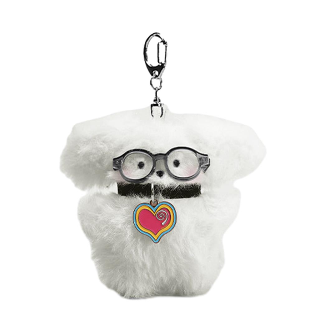 Furry Dog Keychain Plush Toy Pendant Keyring Stuffed Animals Key Rings Stylish Ornament for Bag Phones Keys Cameras