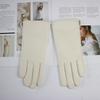 Ladies Sheepskin Gloves Classic Solid Color Versatile Leather Spring Knit Lining Cycling Driving Gloves Autumn