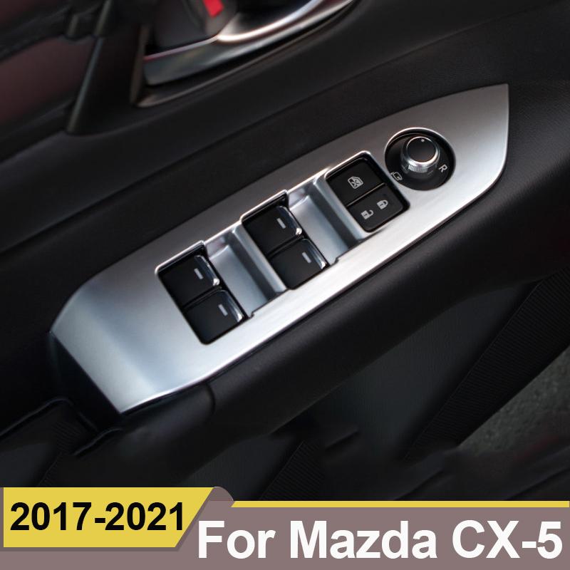 For MAZDA CX-5 CX5 2017 2018    Inner Door Armrest Car Window Switch Adjust Panel Cover Trim Modification Sticker