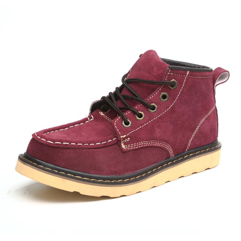 

Специальная мужская обувь Короткие ботинки Ботинки для походов Кожаные ботинки Martin Водонепроницаемые ботинки в стиле ретро Локомотивные ботинки Повседневные ковбойские сапоги 44 бордовый