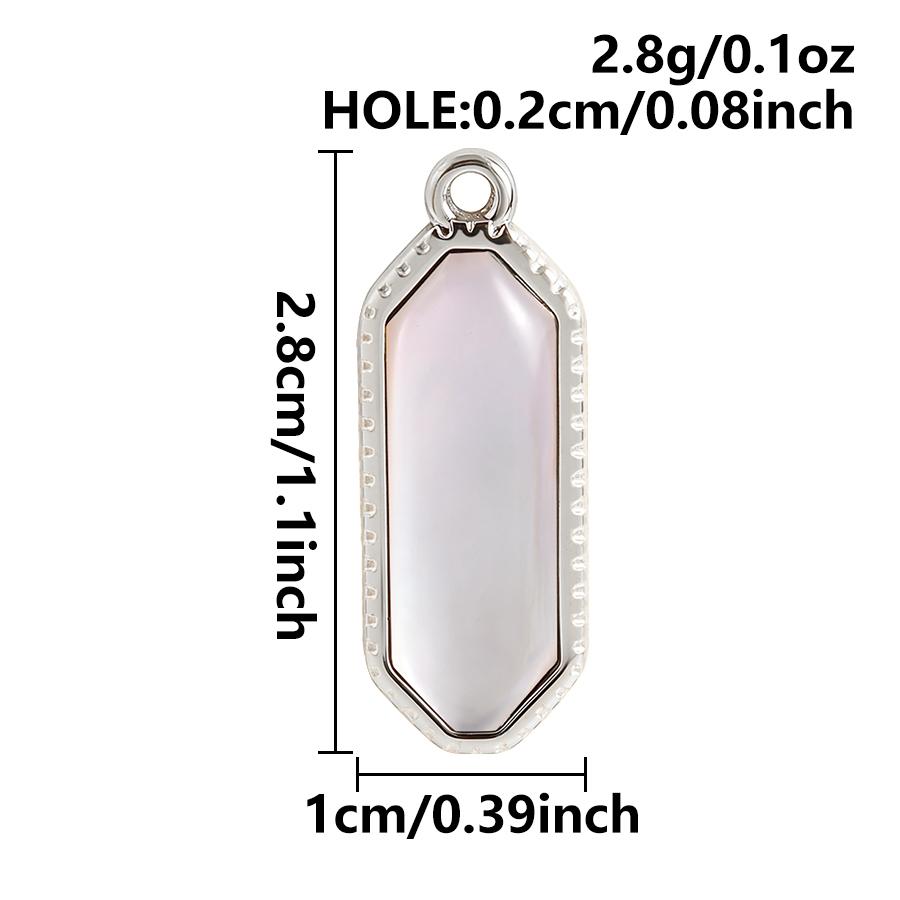 3pcs Gold/Silver Color PVD Metal Charms White Shell Stainless Steel Pendants For Jewelry Making Supplies Rhinestone DIY Pendant