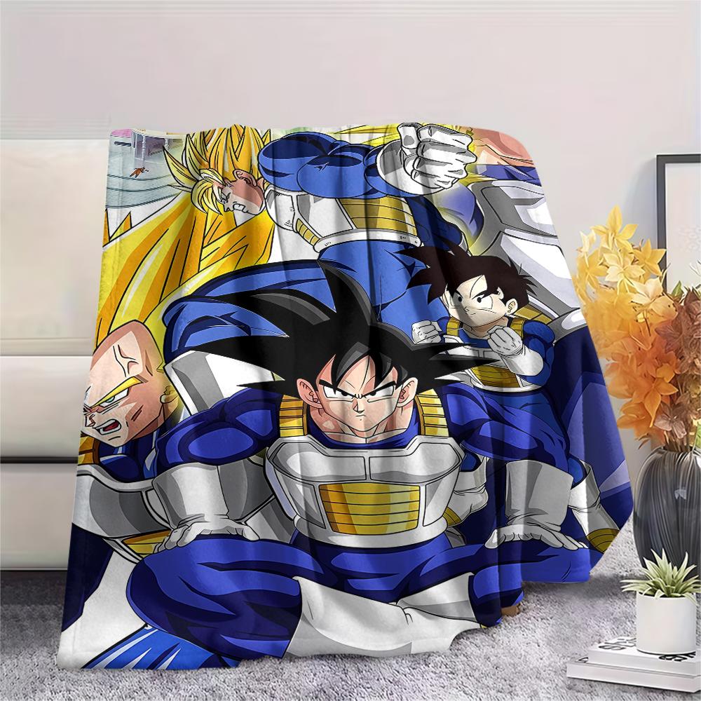 Coperta in Flanella con Stampa Personaggi Dragon Ball, Alta qualità Confortevole per Tutte le Stagioni, Arredamento per la Casa, Calore e Comfort, Perfetta per Regali di Natale