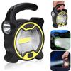 Portable Battery COB LED Work Light - Hand Flashlight for Outdoor Tent Camping (Handle Included, Battery Not Included)