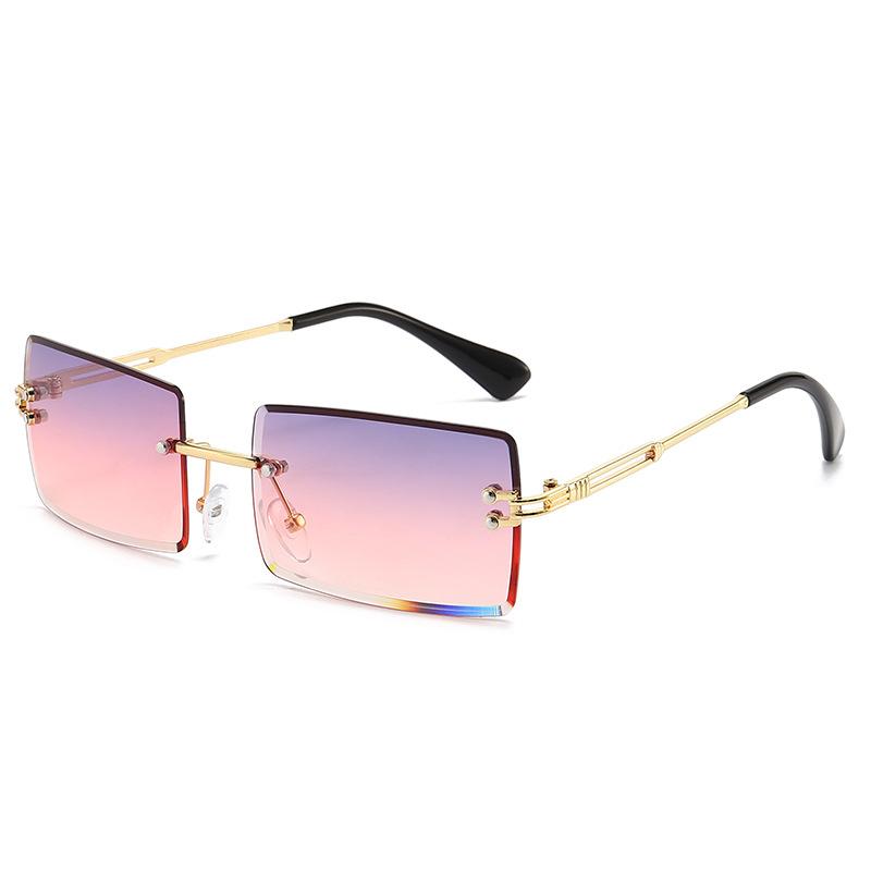 Women Frameless Square Shape Gradient Color Sunglasses one size
