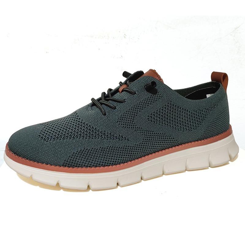 Popular Fashion and Lightweight Running Shoes Lace-up Sports and Leisure Men's Shoes Breathable Fly-woven Loafers Men's Large-size Men's Shoes