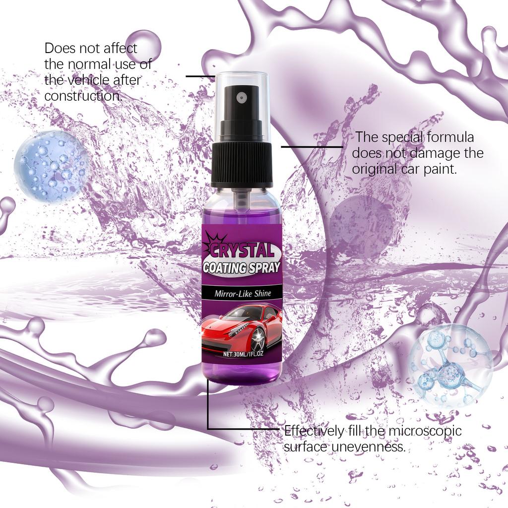 Car coating spray, mirror-effect coating spray that enhances gloss, suitable for daily car paint maintenance. 30ml