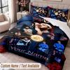 Custom Name Text 3Pcs Bedding Set Alex Warren Duvet Cover And Two Pillowcases