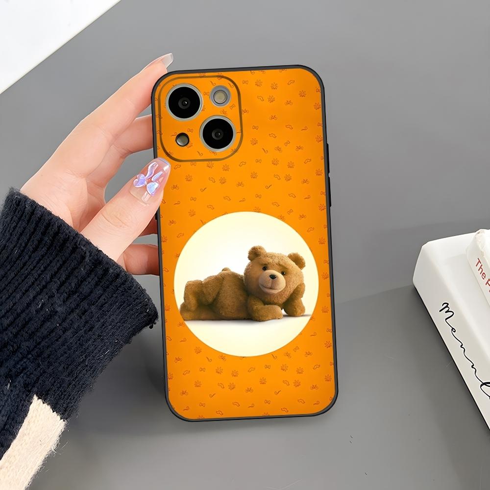 Cartoon Teddy Bear Phone Case For Iphone 15 Pro Max 14 Pro 16 Plus 12 13 11 Xr X Xs 8 7 Plus Silicone Back Cover