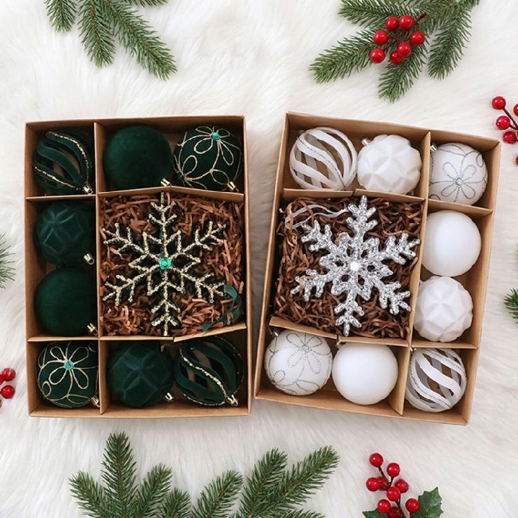 Christmas Tree Display Ornament Set, Plastic Holiday Hanging Items for Seasonal Tree Trim and Indoor Household Use