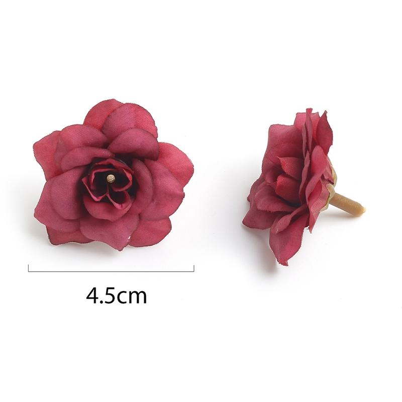 50Pcs Artificial Flowers 4.5CM Fake Flowers for Home Decor Wedding Marriage Decoration Party Supplies DIY Garland Gift Accessory