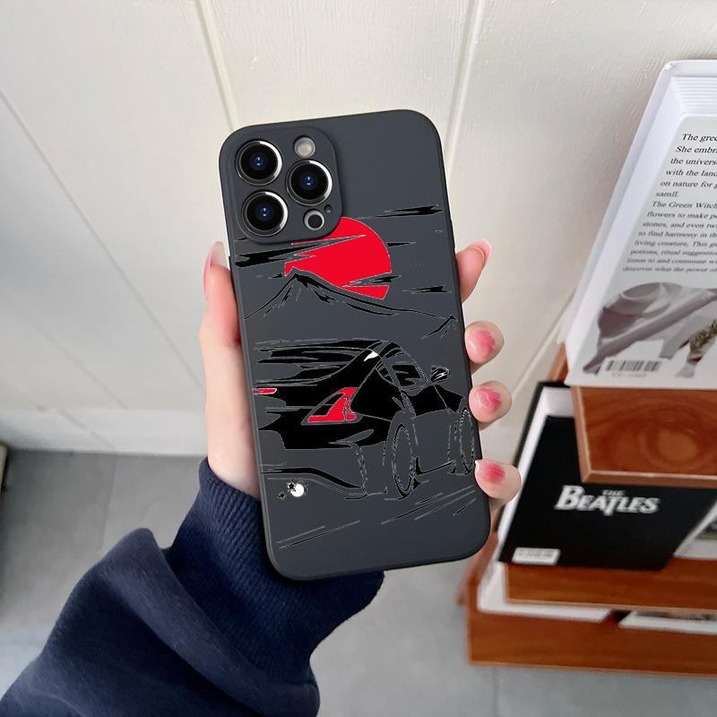 

Япония JDM спортивные автомобили мужской оригинальный квадратный жидкий силиконовый чехол для телефона для iPhone 14 11 12 13 Pro Max X XS XR 7 8 Plus чехол iPhone 13 Pro