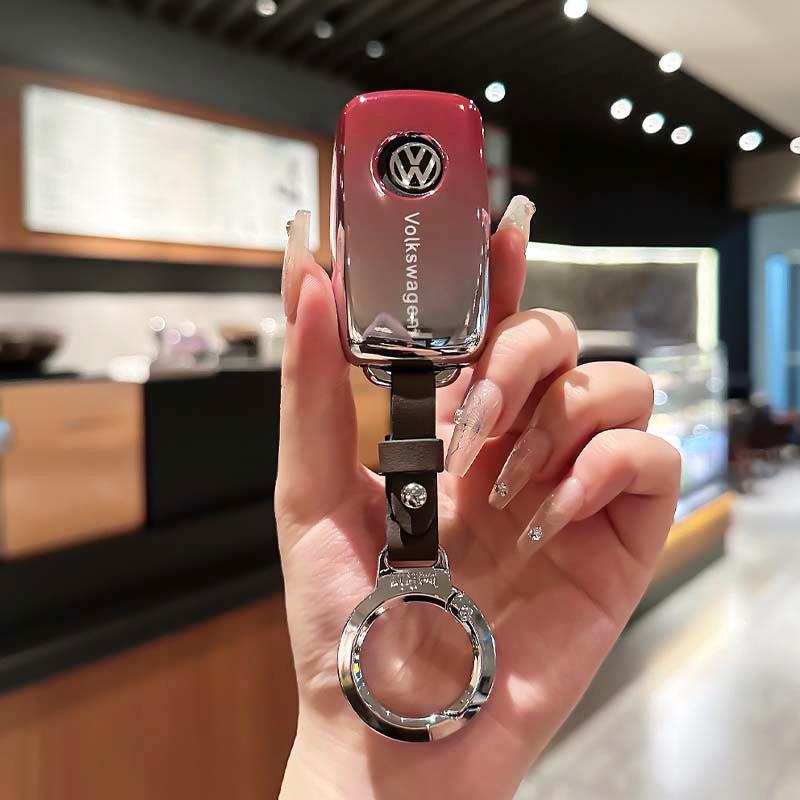 För VOLKSWAGEN Mjukt TPU Bilnyckelfodral Skyddsskal Nyckelring Tillbehör För VW Volkswagen Polo Tiguan Passat B5 B6 B7 Golf 4 5 6 M
