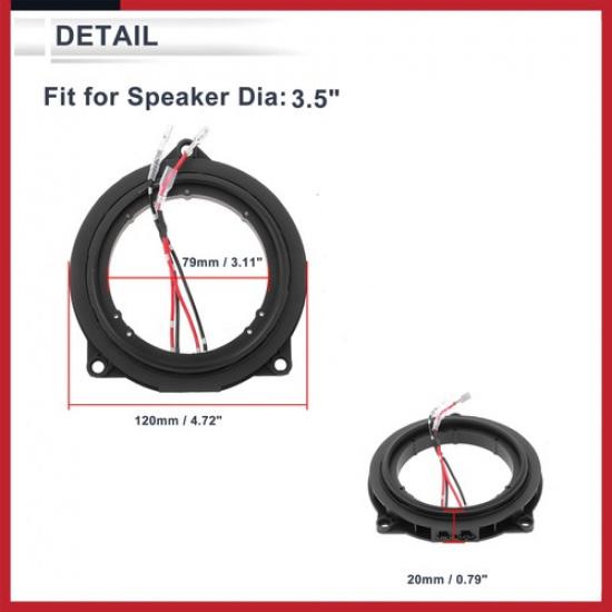 Speaker Spacer Ring Midrange Speaker Space Adaptor for BMW for 3.5 inch 2 Set
