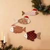 4Pcs/Set Nautical Wooden Fish Wall Decoration Farmhouse Rustic Fish Wall Art Sculpture Home Living Room Bathroom Wall Decorative Sign