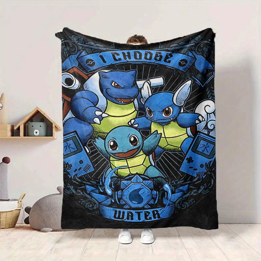1 PZ, Squirtle, Bulbasaur Coperta Morbida Calda Coperta per Tutte le Stagioni per Divano, Letto, Auto, Ufficio Design Vivace Colorato, Regalo Durevole & Accogliente