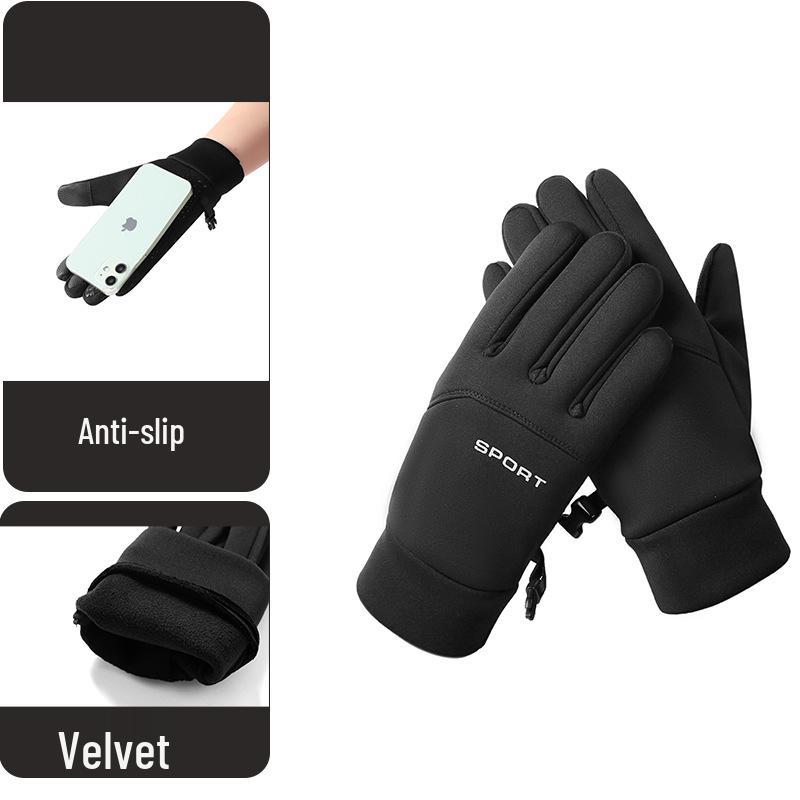 

Waterproof Touchscreen Cycling Gloves: Men s & Women s Fleece-Lined Thermal Protection for Autumn & Winter XL Men s Large