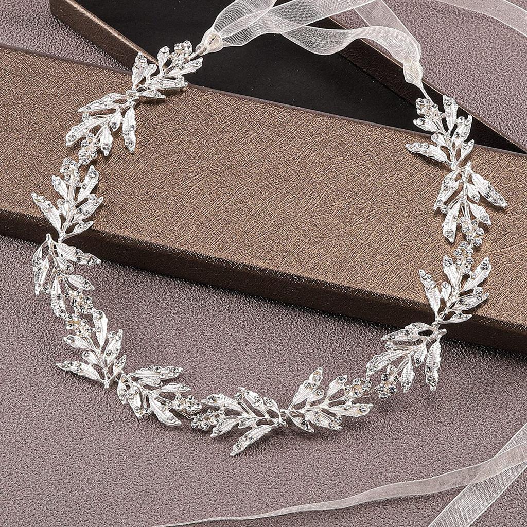 Mailang Hair Band European and American Rhinestone Headband Golden Leaf Wedding Dress Accessories Bridal Headdress