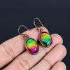 Ammolite Earrings Gemstone Jewelry, Copper Electroformed Handmade Earrings, Latest Design Jewelry