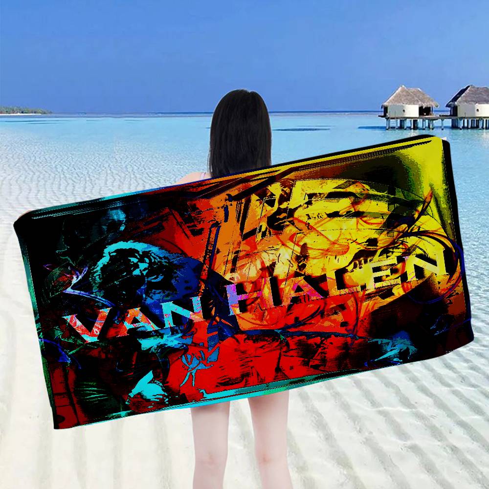 V-Van-Halen Band Microfiber Blanket Quick Drying Beach Towels Oversized Printing Super Absorbent Pool Towel Blanket