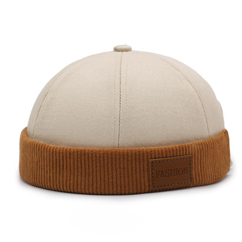 Cappello da Marinaio Cappelli Senza Visiera Berretto Berretto Cappello Per Uomo Donna Velluto a Coste Stile Retro Polsino Arrotolato Cappello da Porto