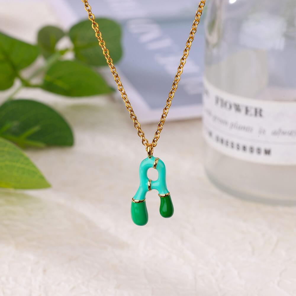 Colorful Letter Necklaces For Women Stainless Steel Chain Dopamine Initial Letter Necklace Wedding Party Jewelry Gift Bff