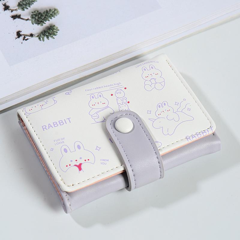 Niedliche koreanische Damen-Kurzgeldbörse im Cartoon-Stil mit mehreren Kartenfächern