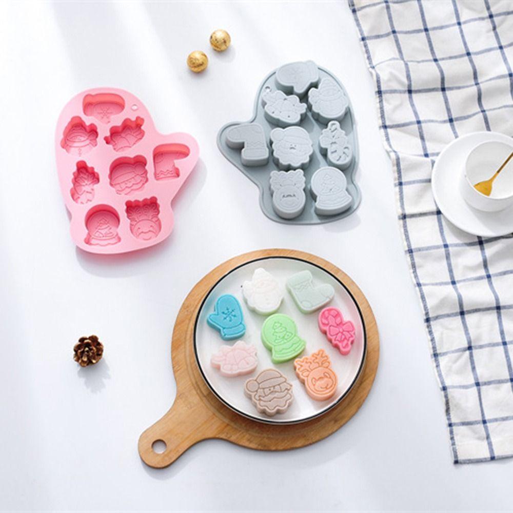 Elk Bell Vánoční téma Pekáč Santa Claus Tree Silikonová forma Vánoční sněhulák Rukavice Tvar