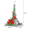 LULUFUN Eiffel Tower Micro Block Building Toy, Flowers, Roses, Paris, Banks of the Seine, Building Set, Eiffel Tower, Tourist Attraction, World