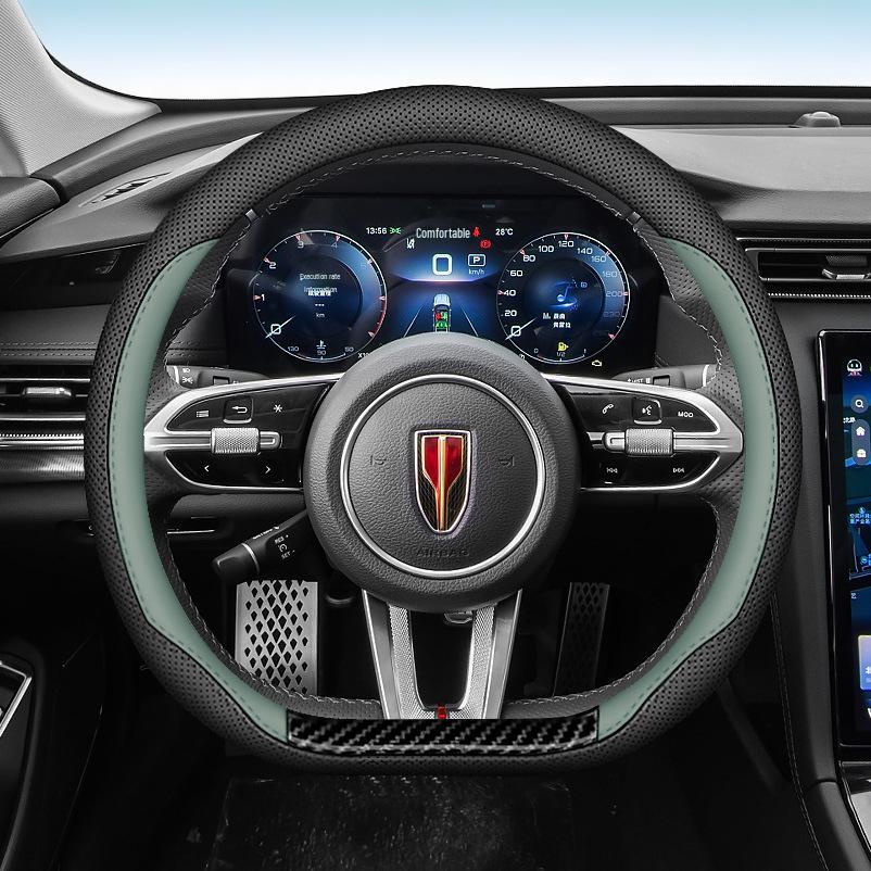 Nappa Leather Steering Wheel Cover for Hongqi H6/H9/HS3/H5 - Ultra-thin, Anti-slip, Anti-sweat, Original Color.