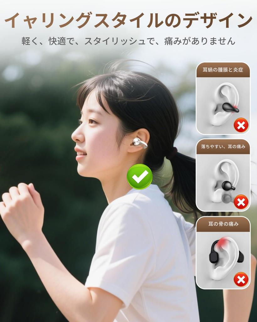 King Lucky Wireless Bluetooth Earbuds with Ear IPX5 Fast Sound Leakage ENC and Air Conduction Technology for Mobile These Earphones Feature an Clip