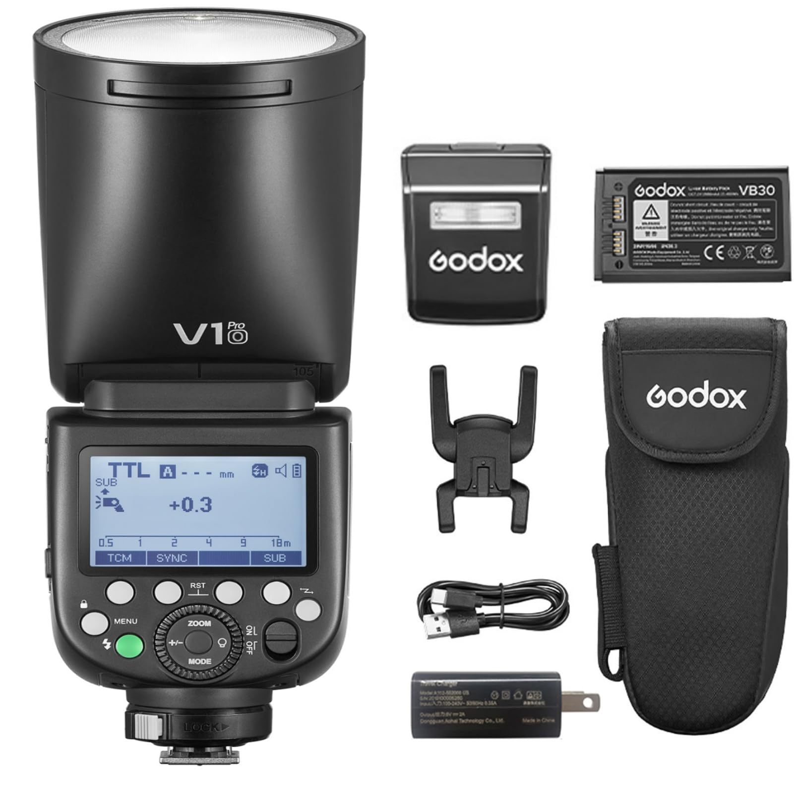 

Авторизований спалах-стробоскоп GODOX V1 PRO O, сумісний з круглою головкою Olympus 76WS TTL [дилер GODOX]