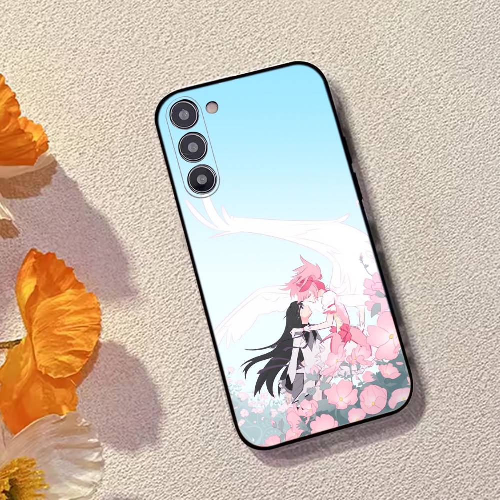 Anime Kaname Madoka Akemi Homura Phone Case For Samsung Galaxy A73,A72,A71,A70,A53,A52,A51,Soft Silicone Black Cover