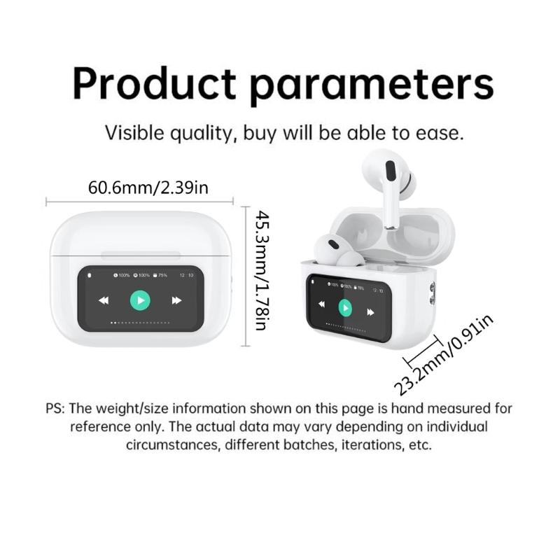 WT 1 Earbuds Touch Screen Headphones Wireless Earphones with Led Visible Display Earpiece for Sports Musics