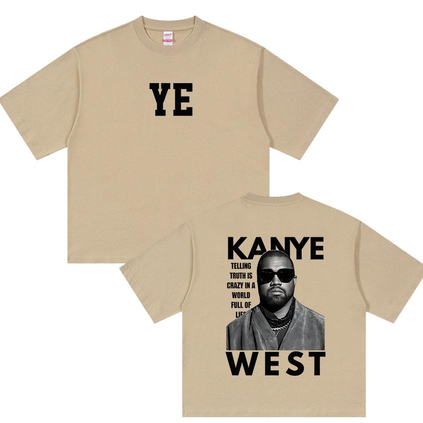 GUOYAN TOP Rapper Kanye West Ye Tour Album 2026 Grafisch T-shirt Heren Vintage Oversized Katoenen T-shirts Hiphop Kleding T-shirt Streetwear XXXL