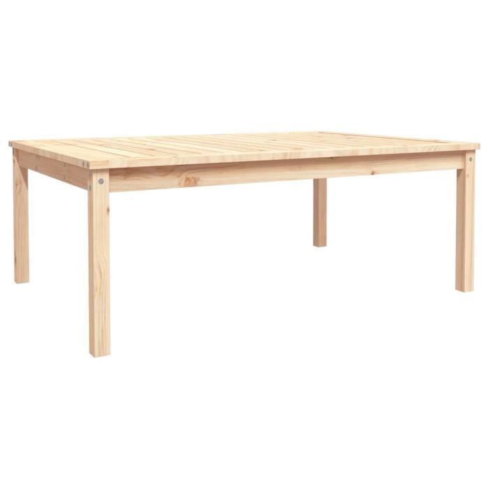 VidaXL Table de jardin 121x82,5x45 cm bois massif de pin 824127
