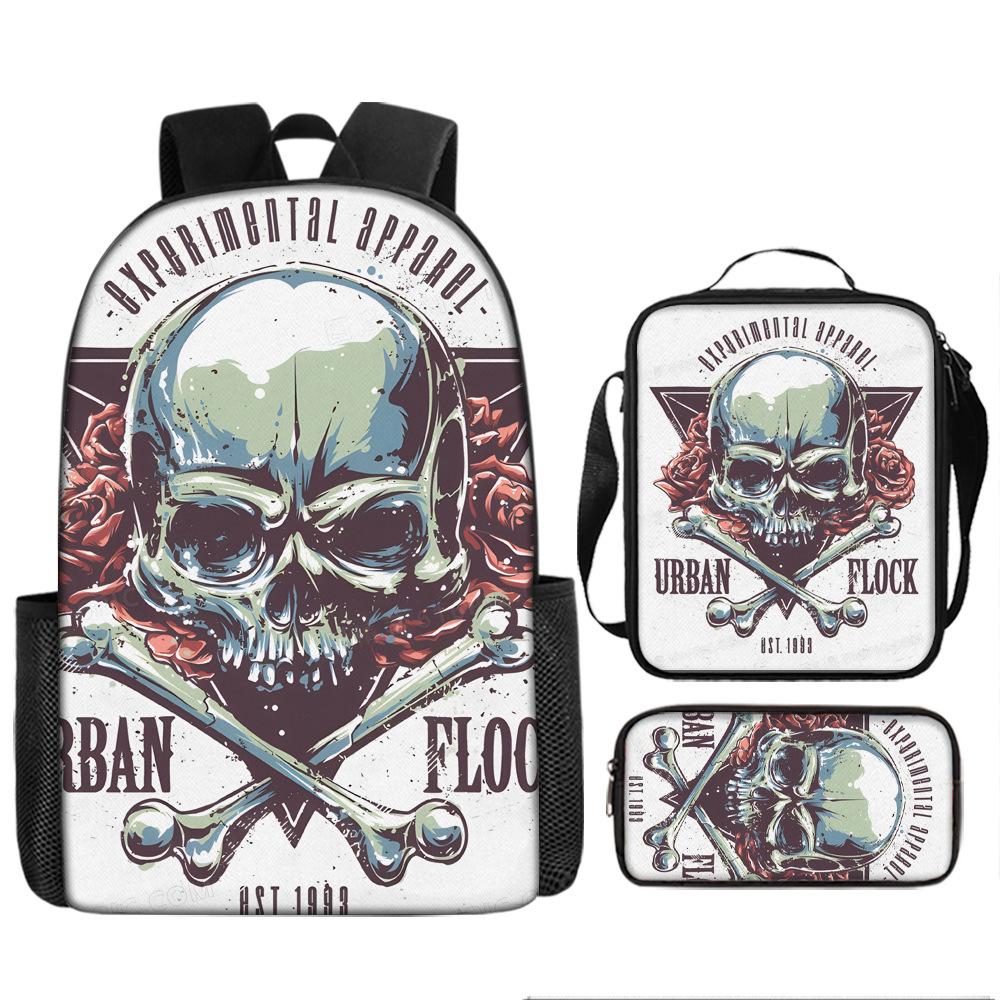 Skull Schoolbag for Primary School Students, Kindergarten New Schoolbag for Boys and Girls, Grades 2345 and 6