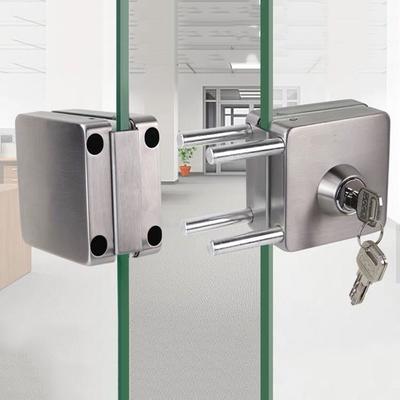 Anti-Theft Security Swing Sliding 4 Bolts 10-12mm Glass Lock Double Glass Door Lock Both Sides Open