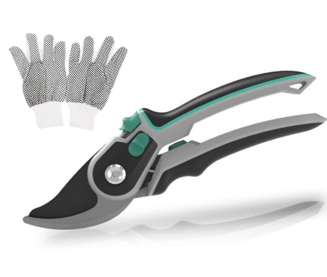 SK5 Steel Dual Gauge Pruning Shears Gardening Tools Flower Trimming Scissors Garden Pruner Branch Cutter Heavy Duty Hedge Shears