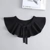 Removable Lapel Fake Collar Women Tie Ladies White Shawl Wrap Detachable Solid Color Bowknots False Collar Clothes Accessory