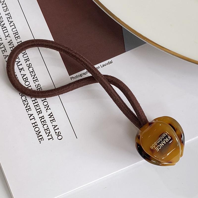 Cuerda acrílica para el cabello con forma de flor de tulipán para mujer, coleta alta Simple, cintas para el cabello de acetato elástico, accesorios para el cabello