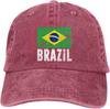 Cappello Nero con Bandiera del Brasile Regolabile Snapback per Unisex Donne Unisex Hip Hop Cappellino da Baseball Visiera Piatta Cappello da Papà