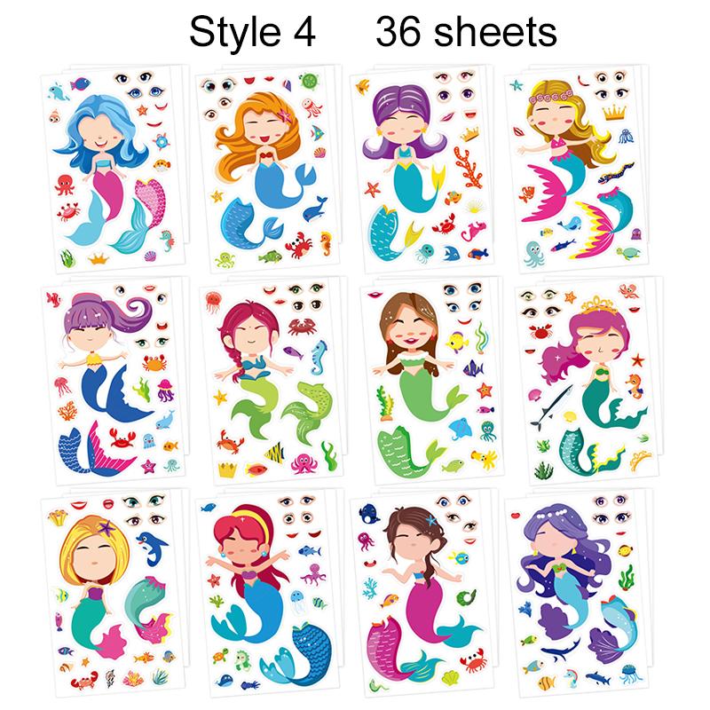 3648Pcs Face Changing Stickers Children Concentration Handmade Diy Sticker Waterproof Adhesive Birthday Gifts For Boy Girl Tmz