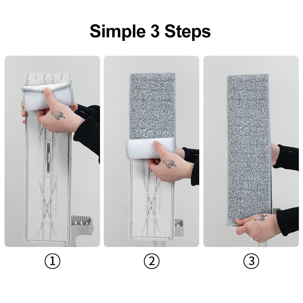 Large 42cm Flat Mop Self-Contained Slide 360°Rotating Floor Mop Microfiber Lazy No Hand-Washing Floor Floating Mop Household Cleaning Tools
