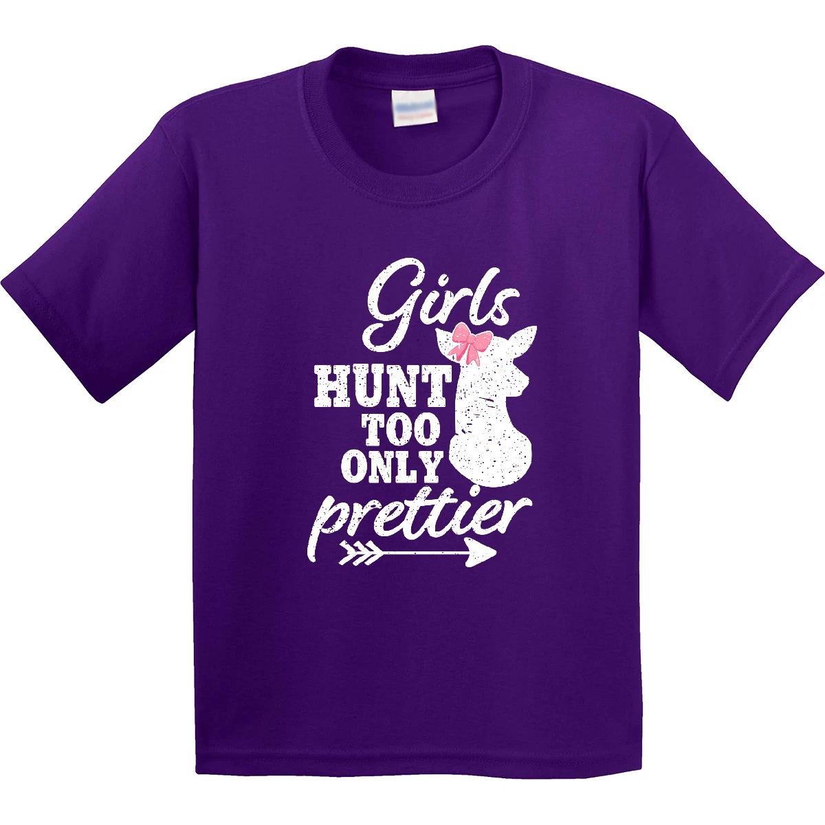 Inktastic Hunting Girls Hunt Too Only Prettier With Doe And Arrow Youth T-Shirt 150