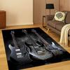 Electric Guitar Bass Skull Carpet Rug for Bedroom Living Room Sofa Doormat Kitchen Home Decor,Kid Game Area Rug Non-slip Mat