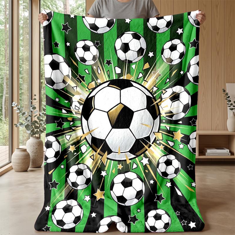 Soccer Ball Breaking Glass Theme blanket Lightweight Warm Flannel Blanket Decorative Throw Blanket for Home Decoration
