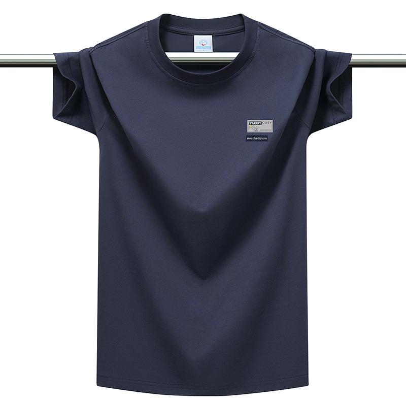 Men's T-shirt Summer Mint Green Short Sleeve Round Neck Tee Casual Slim Fit Cotton Top Breathable Soft Male Clothing Minimalist
