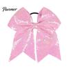 Shiny Hair Bows for Girls Sequins Bows, Elastic Tie, Large Cheerleading Stage Costume Accessories Band Ponytail Holder, Glitter Scrunchies Women Teens