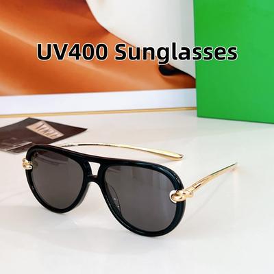 New Fashion Toad Sunglasses Double Bridge Metal Anti UV Glasses Outdoor Trendy Street Photography Accessories
